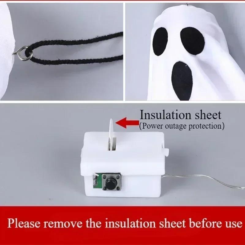 LED Glow Ghost Halloween Home Indoor Outdoor Decoration Party Supplies 2026 Haunted House Bar Hanging Horror Props with Lights