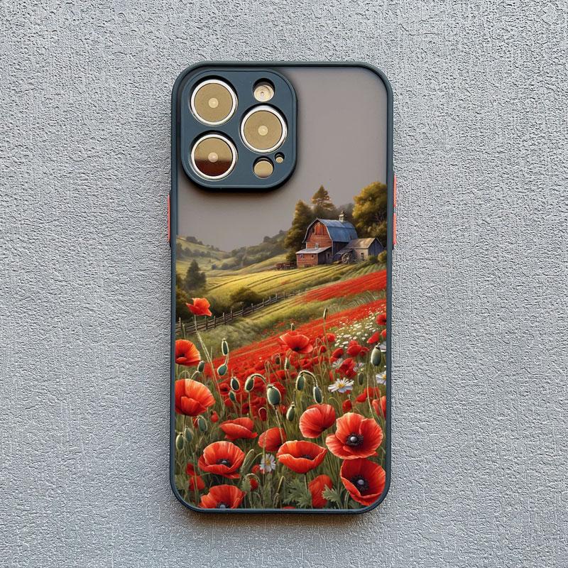 Mohnblüten Blüte Heißes Rotes Case Für iPhone 17 16 12 13 Pro Max Mini 11 14 15 Pro Max XS X XR 7 8 Plus Stoßfeste Rückseitenabdeckungen