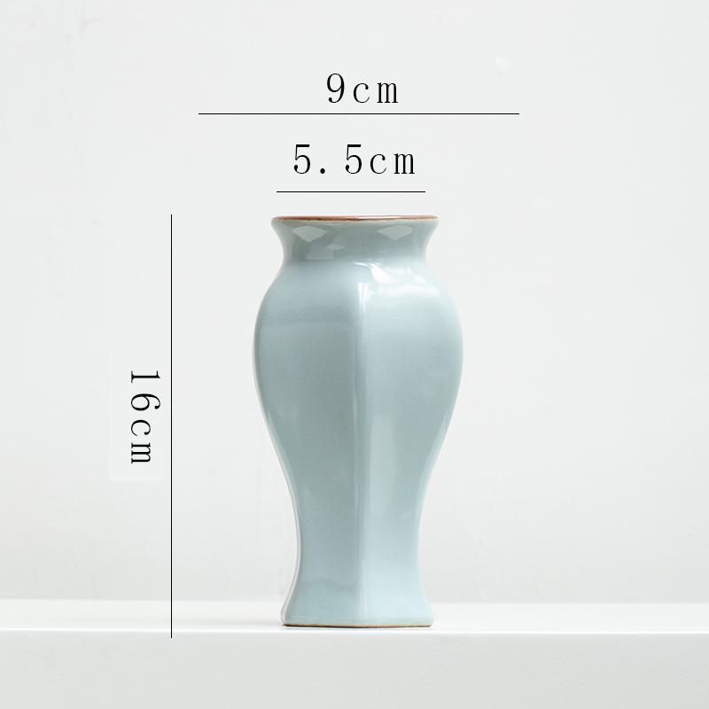 Chinese Zen Ru Kiln Ceramic Vase for Home Decor: Ideal for Living Room or Entryway Flower Arrangements and Green Plants