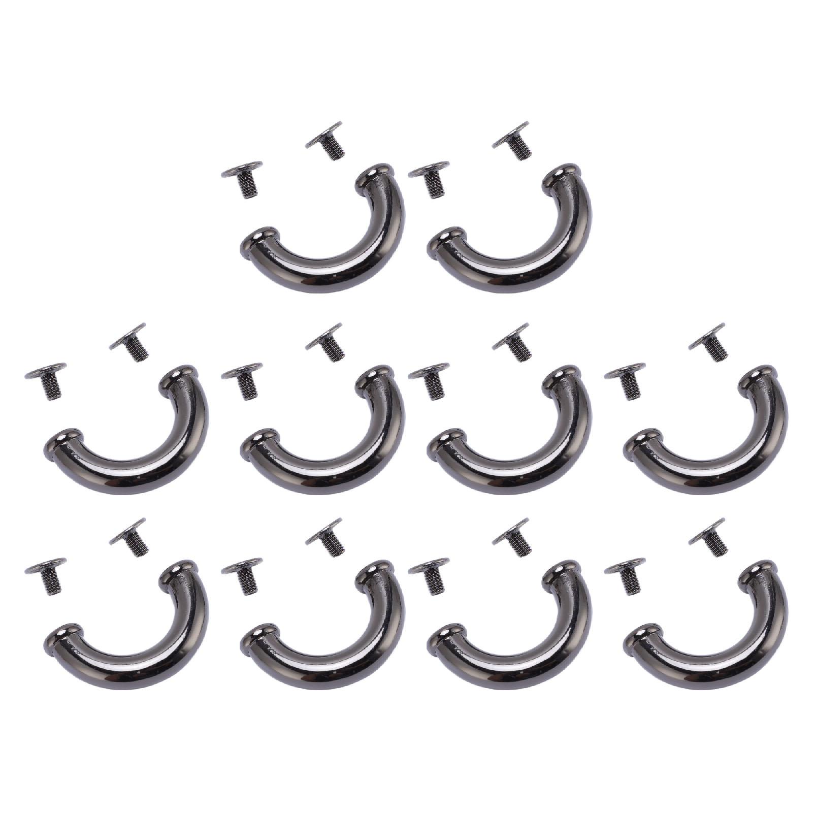 

10 комплектов U-образных соединительных пряжек, цвет оружейный металл, 16,5x11x6 мм, пряжки в виде арочного моста, 5,5 мм, крестовые железные винты