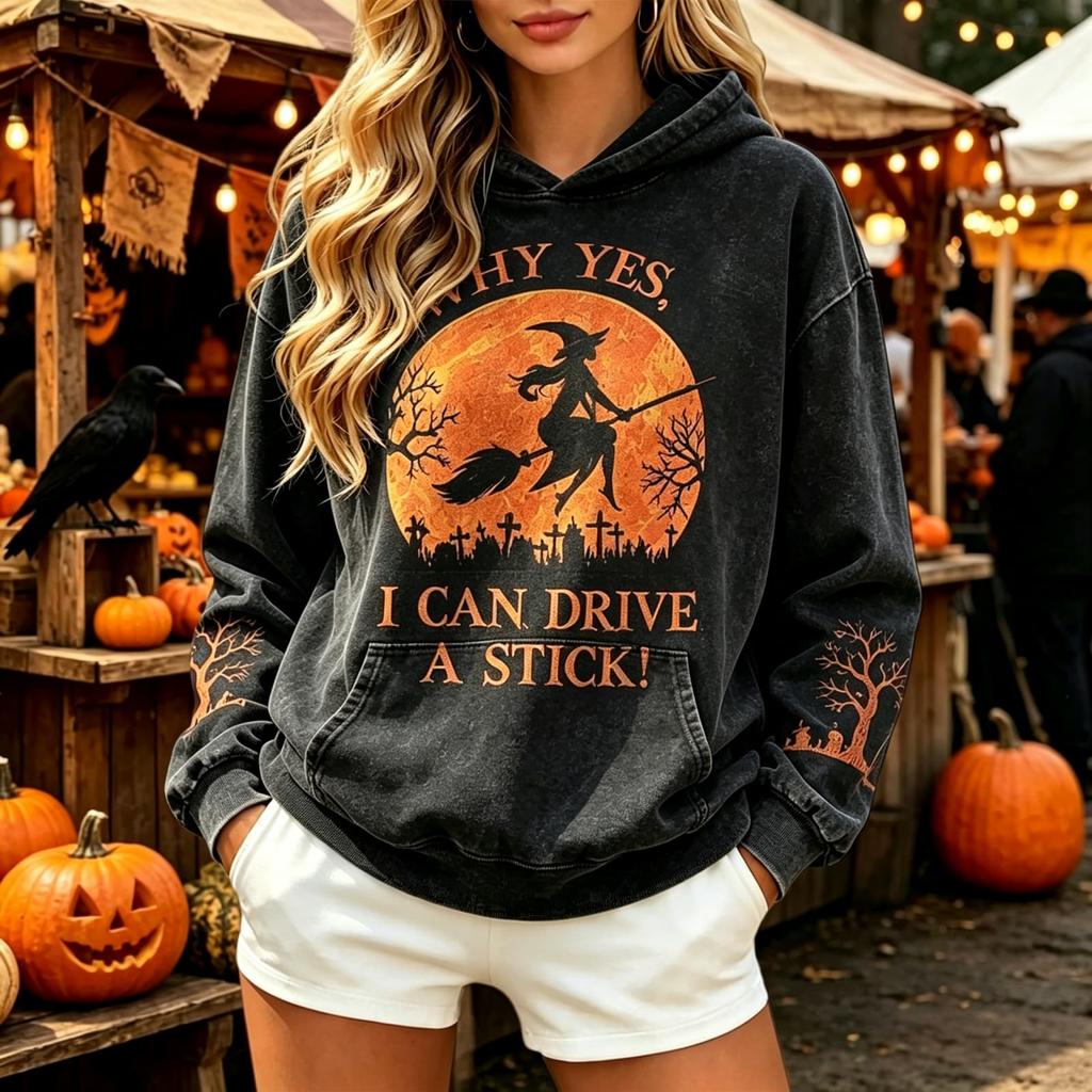 Women's Halloween Hoodie Long Sleeve Pullover Sweatshirt Casual Top