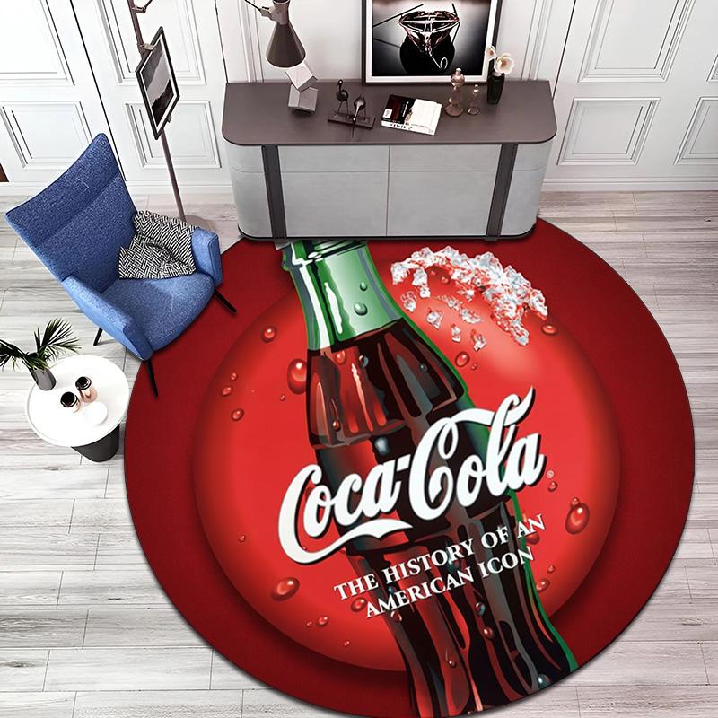 Christmas Gift Halloween Theme Bear Truck Coca Cola Round Carpet Soft Home Decoration Corridor Table and Chair Anti Slip Outdoor Floor Mat Carpet H14