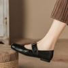 Women Spring Mary Jane Flats Soft Sole Metal Accent Slip-On Shoes H83-1 Chunky Platform Slingback Casual Leather