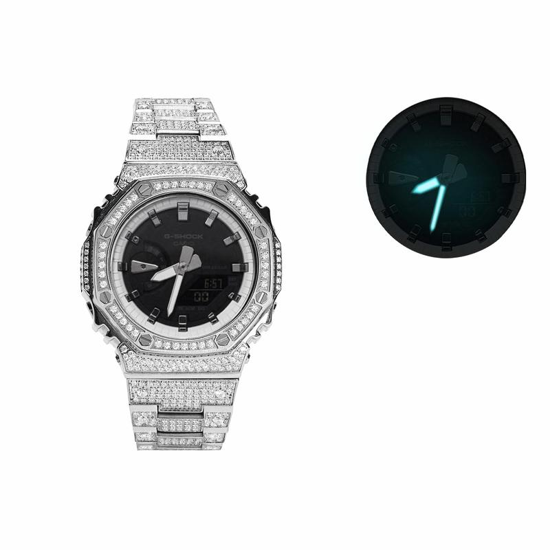 Casio Customized Watch Modified Series 811 Manufacturing Farmhouse Oak GA-2100-1A1 Modified-silver Glass Waterproof Lumin GA-2100-1A1PR