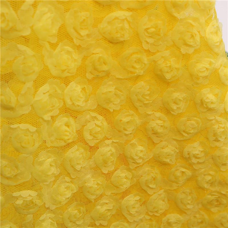 1 Yard Rose Flower Tulle Mesh Fabric Stretch 3D Rose Embroidery Designer Fabric DIY Sewing Wedding Party Dress Background Decor