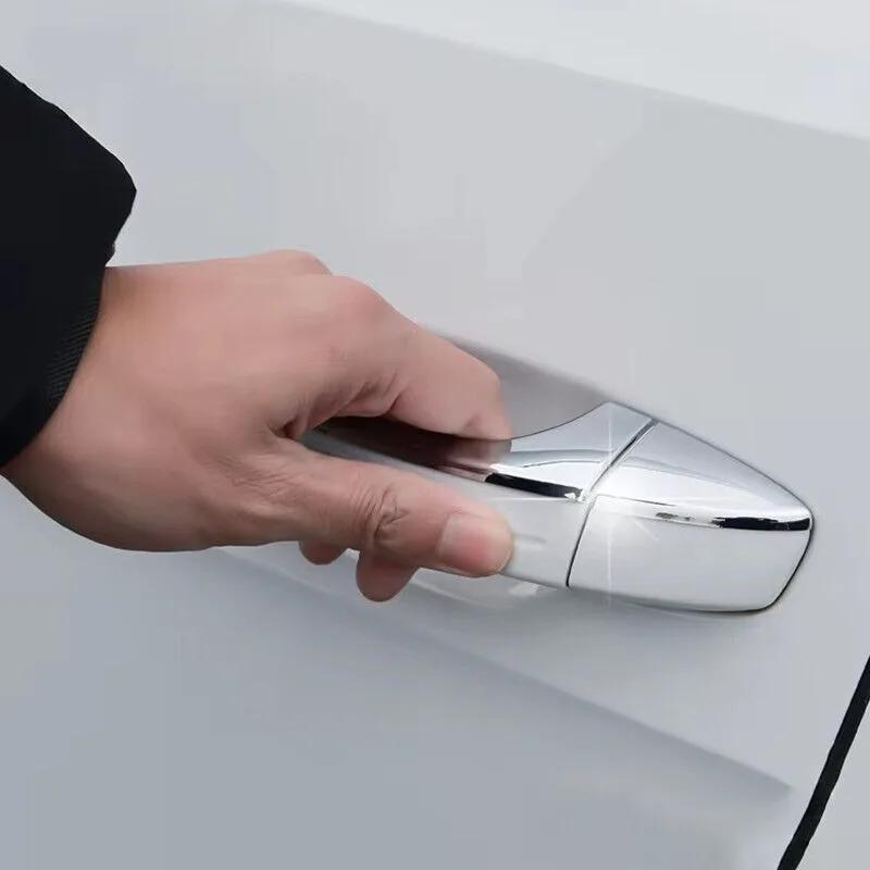 For VW Golf 7 MK7 MK7.5 2014-2019 Car Sticker Carbon Chrome Black Silver Exterior Door Handle Moulding Cover Trim Accessories