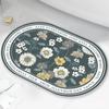 Oval Crystal Velvet Anti-Slip Mat for Living Room, Porch, and Bathroom