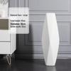 Nordic Minimalist Ceramic White Floor Vase for Dried Flowers and Lucky Bamboo, Living Room Decor