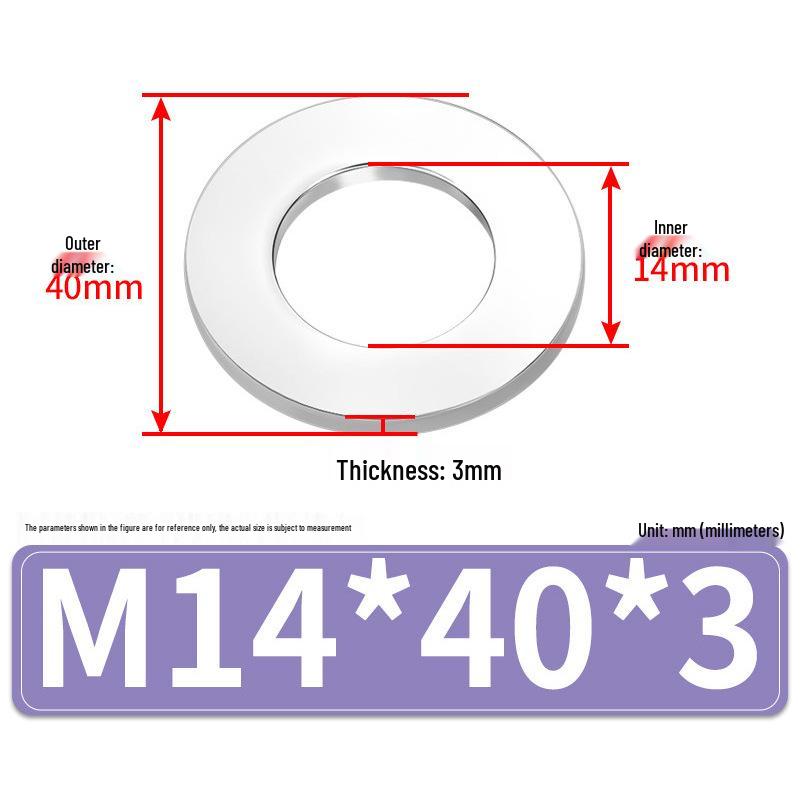 Jin Juntai Thick & Thin Stainless Steel Flat Washer, Round M10-M36