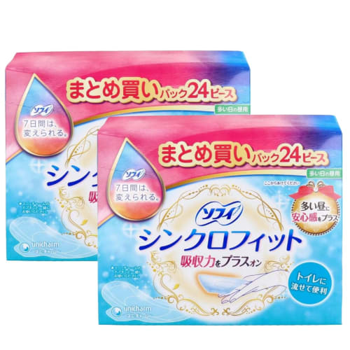 [Bulk Purchase 2 Sets] Sofy Synchro Fit Daytime Use for Heavy Flow, 24 Pieces