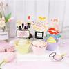 Glitter Makeup Cake Toppers Lipstick Cake Picks  Cupcake Decors High Heel Makeup Brushes for Bridal Cosmetics Party Decorations