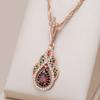 New Trend Crystal Flower Pendant Necklace Women Cubic Zirconia Rose Golden Ethnic Bride Necklace Fashion Vintage Jewelry Gifts