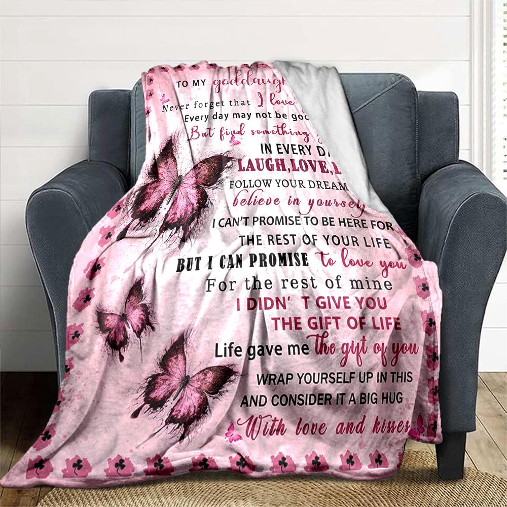 Pink butterfly Cozy Blanket Warmthful Decor Suitable for Sofa Couch Office Bed Picnics Ideal for All Seasons Stylish Decor Ideal Gift Y33