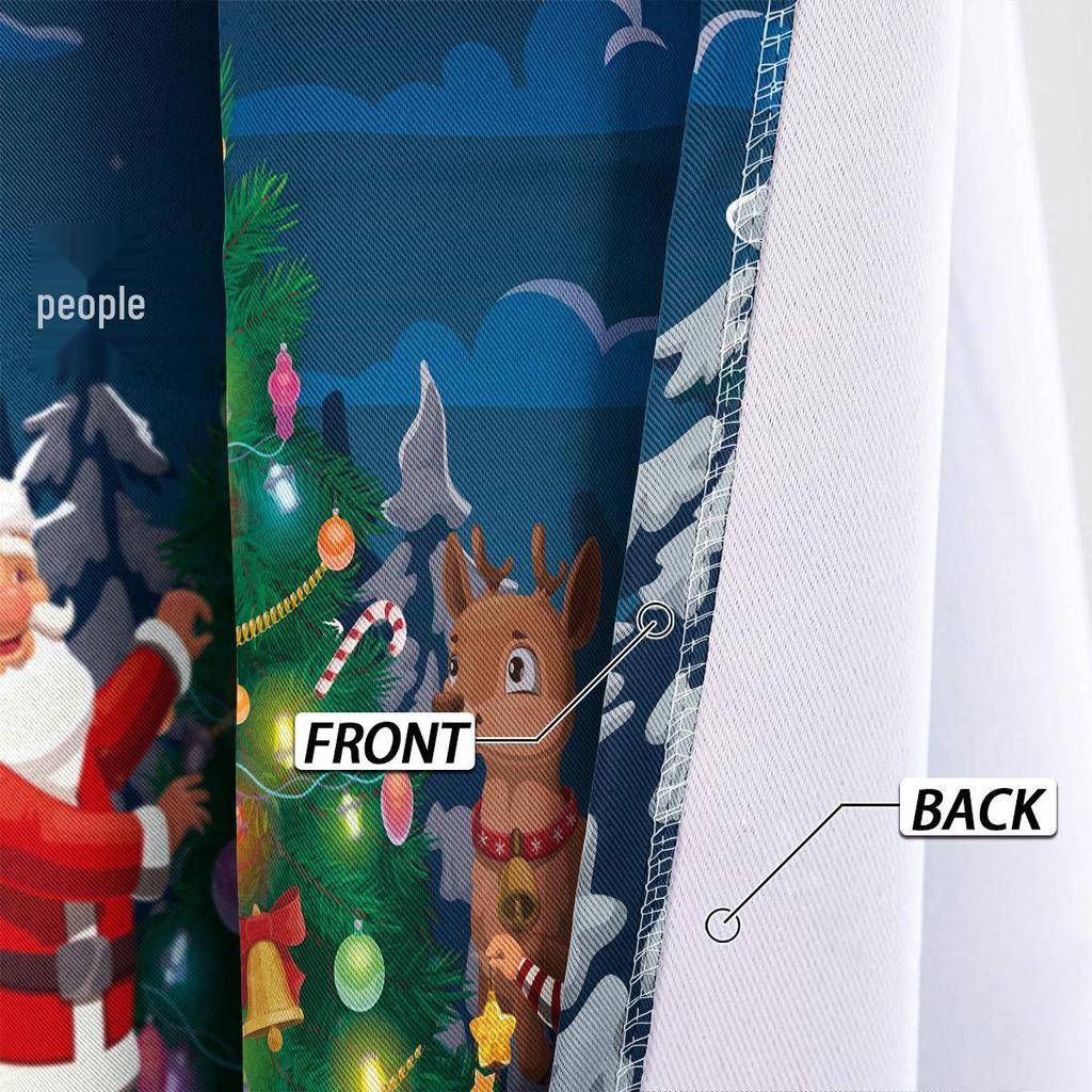 Custom High-Precision Blackout Silk Christmas Curtains with Grommet/Rod Pocket