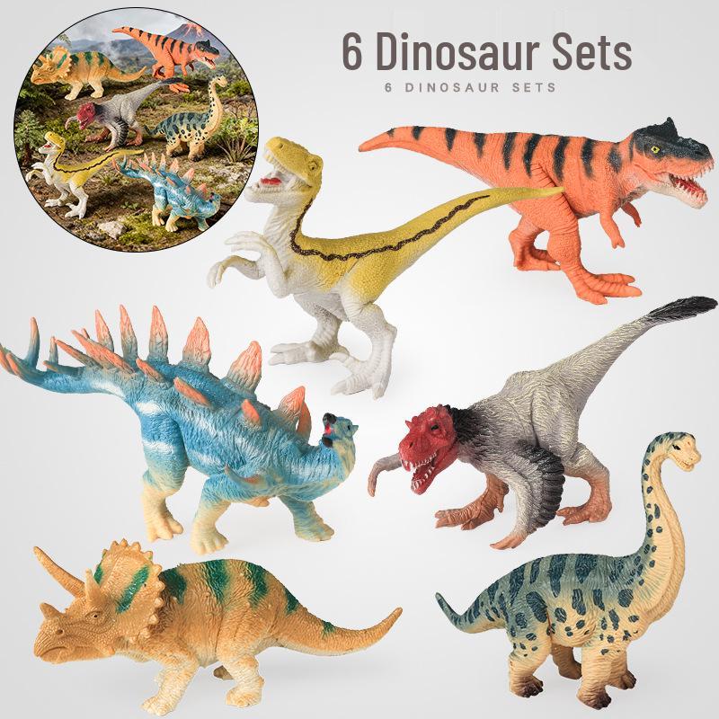 Dinosaur Simulation Toy Set: T. Rex, Velociraptor, Baryonyx, Triceratops, Deinonychus, Spinosaurus.