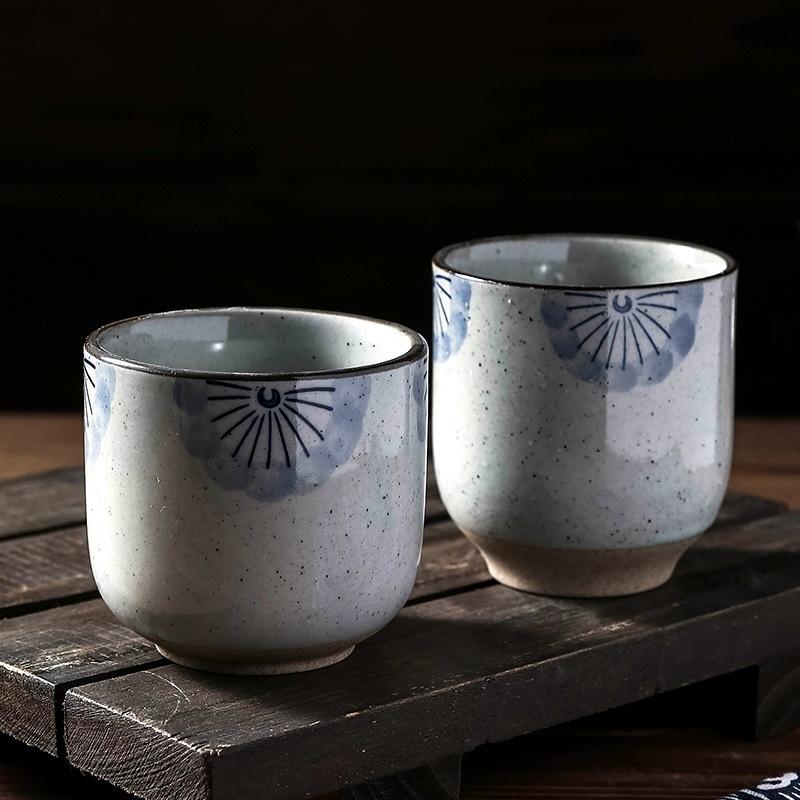 Japanese Tea Cup Coarse Pottery Coffee Cup Terracotta Matcha Water Cup Stackable Ceramic Cup Tea Cup