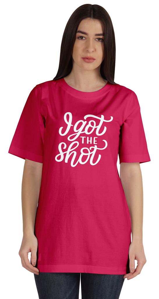 Inkmeso I Got The Shot Funny Pro-Vaccine Crew Neck T-shirt For Womens