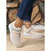 Ladies' One Foot Casual Sports Shoes - Breathable Fabric Upper and EVA Sole, Pink Stripe Design, All Season Comfortable Casual Wear, Cute Shoes