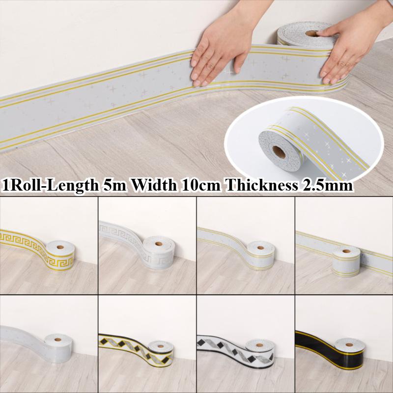 2 Rolls Self-Adhesive Waistline Printed Tape Foam Self-Adhesive Corner Trim for Ceiling Office Living Room Door Frame