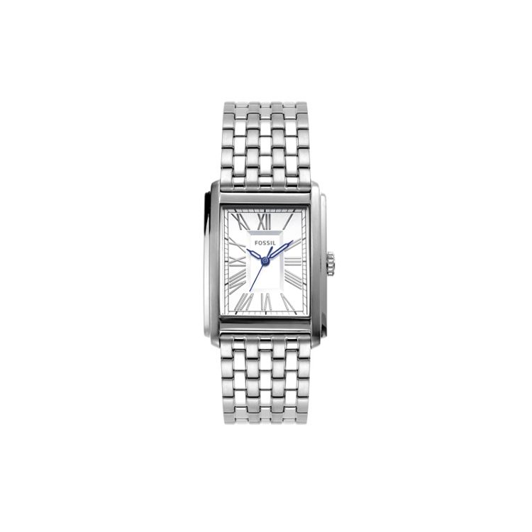 Fossil Quartz Watch Stainless Steel Band 30Mm White Dial Water Resistant 50M Men watches Silver FS6008 White Dial