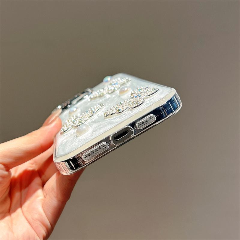Butterfly PearlGlitter Phone Case for iPhone 17 16 15 14 13 12 11 Pro Max XR XS 7 8 Plus Back Phone Cover Capa