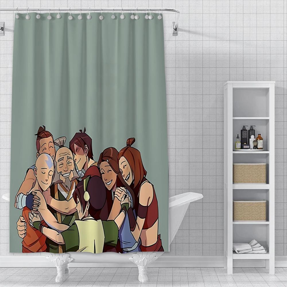 Classic Anime Avatar The Last Airbender Shower Curtain Waterproof Polyester Fabric Paint Bath Curtain Bathroom Decor Curtain