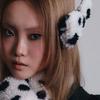 Eireve POLKA DOT FUR BIG BOW BARRETTE (CREAM)
