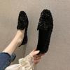 Sequins Round Toe Slip-on Women's Flat Shoes 2025 Summer Trend Social Chic and Elegant Low Price 39 Ladies Footwear Promotion