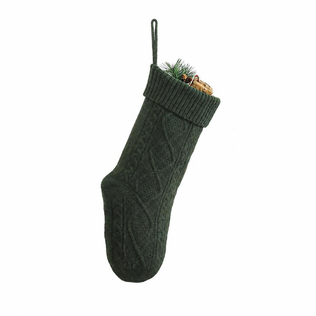 18-Inch Knitted Diamond Pattern Large Christmas Stocking for Gifts - European and American Style