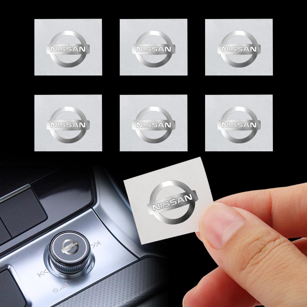 Wskpa9 Car Accessories 10Pc Interior 3D Nickel Metal Decoration Sticker Badges For Nissan Nismo X-Trail 1 Qashqai Juke Sentra Note Leaf