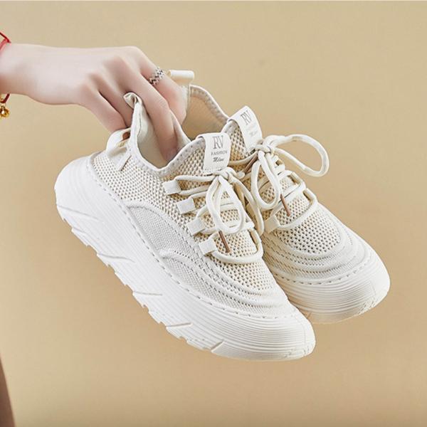 

Korean version Flyknit sneakers with breathable mesh for casual wear 40 чорний