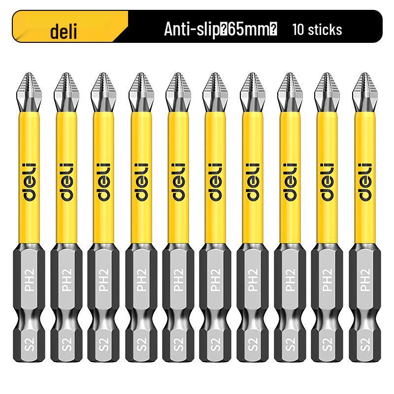 Deli Tungsten Steel Magnetic Anti-slip Phillips Drill Bit Set