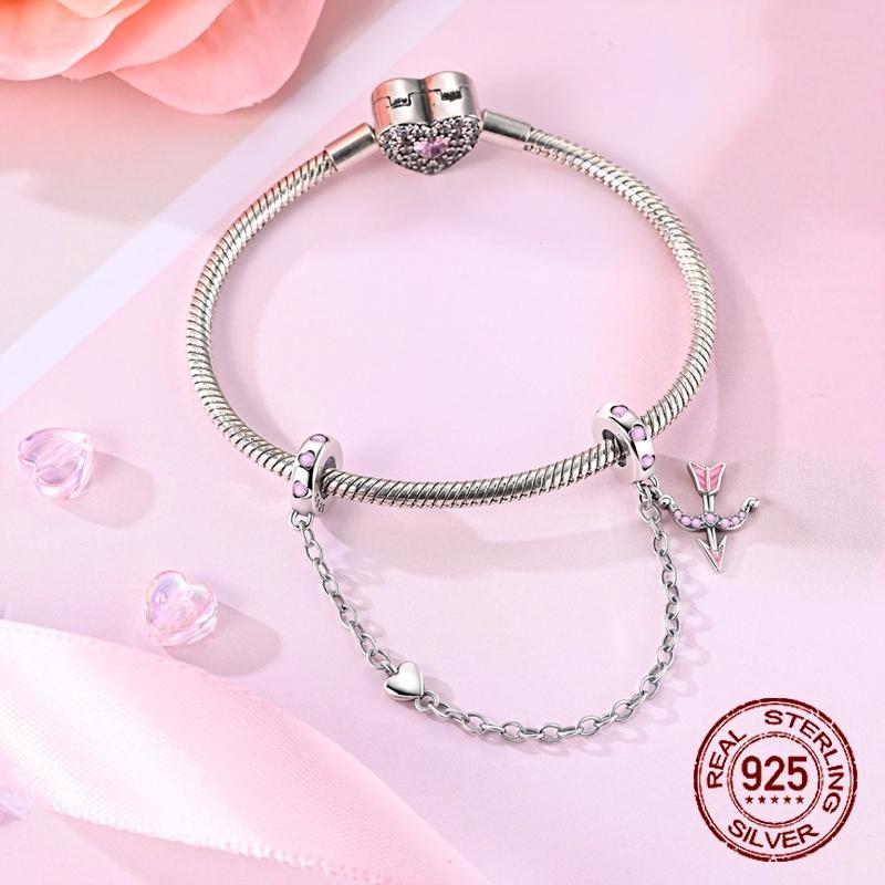 Bow Arrow Love Launch Safety Chain Beads Copper Craft Dangle Pendant Fit Bangle Bracelet Necklace Handmade Jewellery