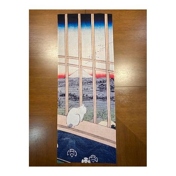 Ukiyo-e Tenugui Towel by Utagawa Hiroshige - Famous Views of Edo: Asakusa Tappo Tori no Machi Moede - 100% Cotton, Japan's Finest Tokka Fabric,