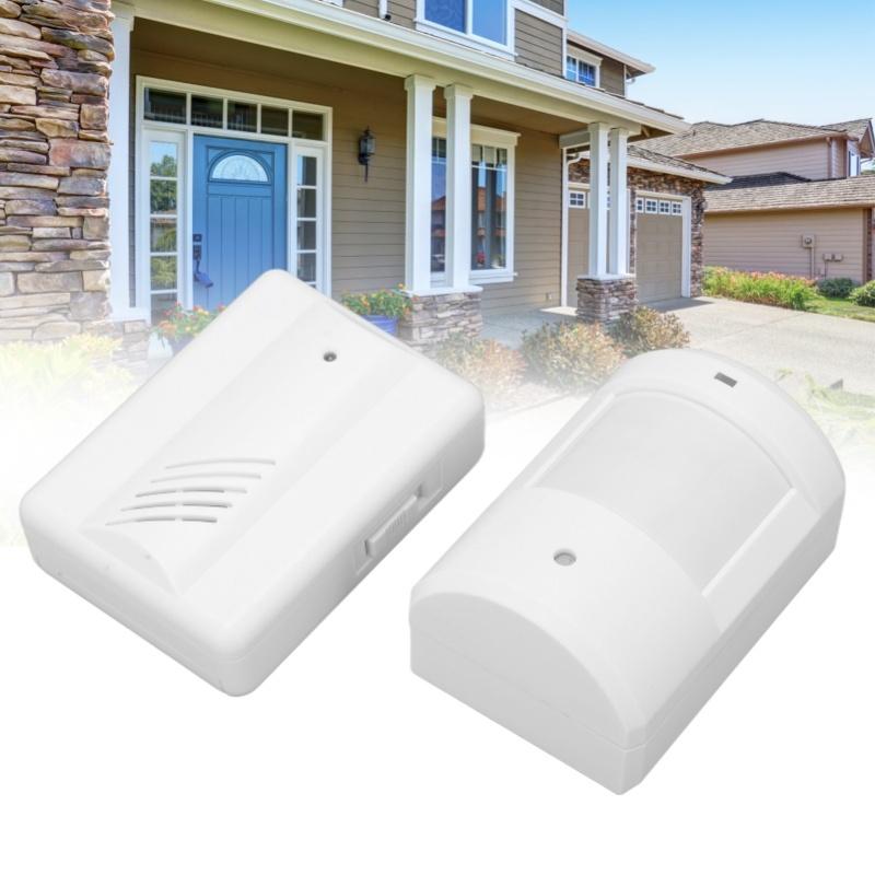 Wireless Driveway Alarm Infrared Transmitter Doorbell Receiver Motion Sensor Weatherproof For Home Security System