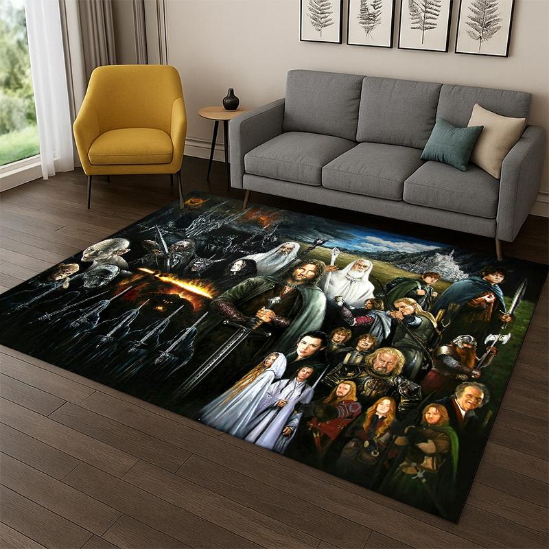 

Classic L-Lord of The Rings H-Hobbit Carpet Rug for Bedroom Living Room Sofa Playroom Doormat Home Decor,Kid Area Rug Non-slip 40x60cm