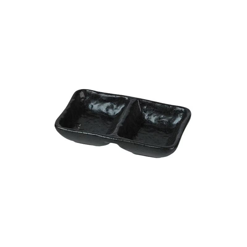 Japanese Style Ceramic Two-Compartment Sauce Dish Set