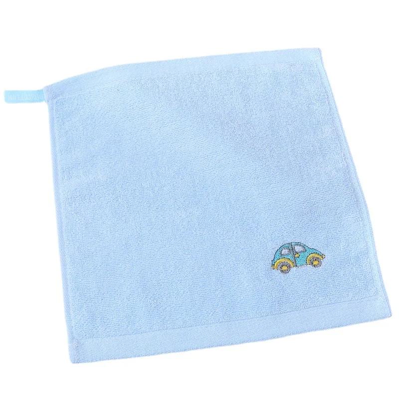 1/4pcs Pure Cotton Small Square Towel 25*25cm Cartoon Embroidery Baby Hook Towel Children Face Towel Gift Customization