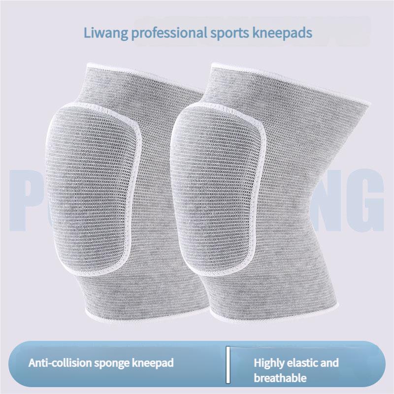 

Breathable Sports Knee Pads Sponge Padding Universal Fit for Basketball Cycling Yoga Joint Protection Men Women L сірий