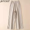 BITCED Women's Fashion Casual Solid Color Print Pants & Capris