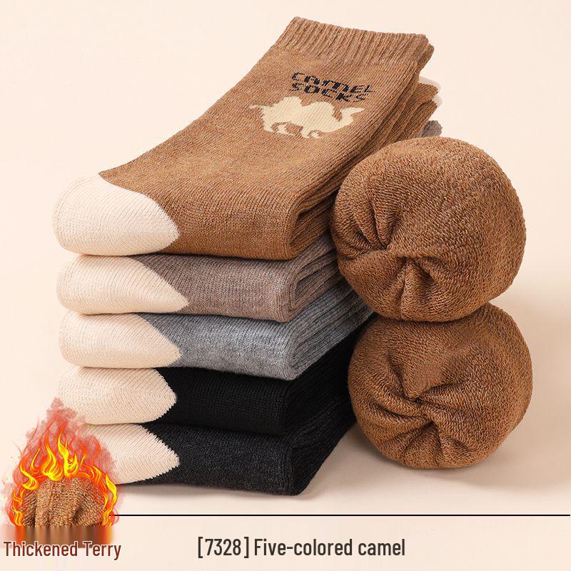 

Мужские шерстяные ретро утолщенные флисовые носки до середины икры: Теплый, Морозостойкий, Вязаный для Осени и Зимы 1 pair (random colors)