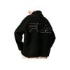 Fila Logo Print Zip-Up Stand Collar Long Sleeve Sweatshirt Women sweatshirt Black F51W149221F-BK