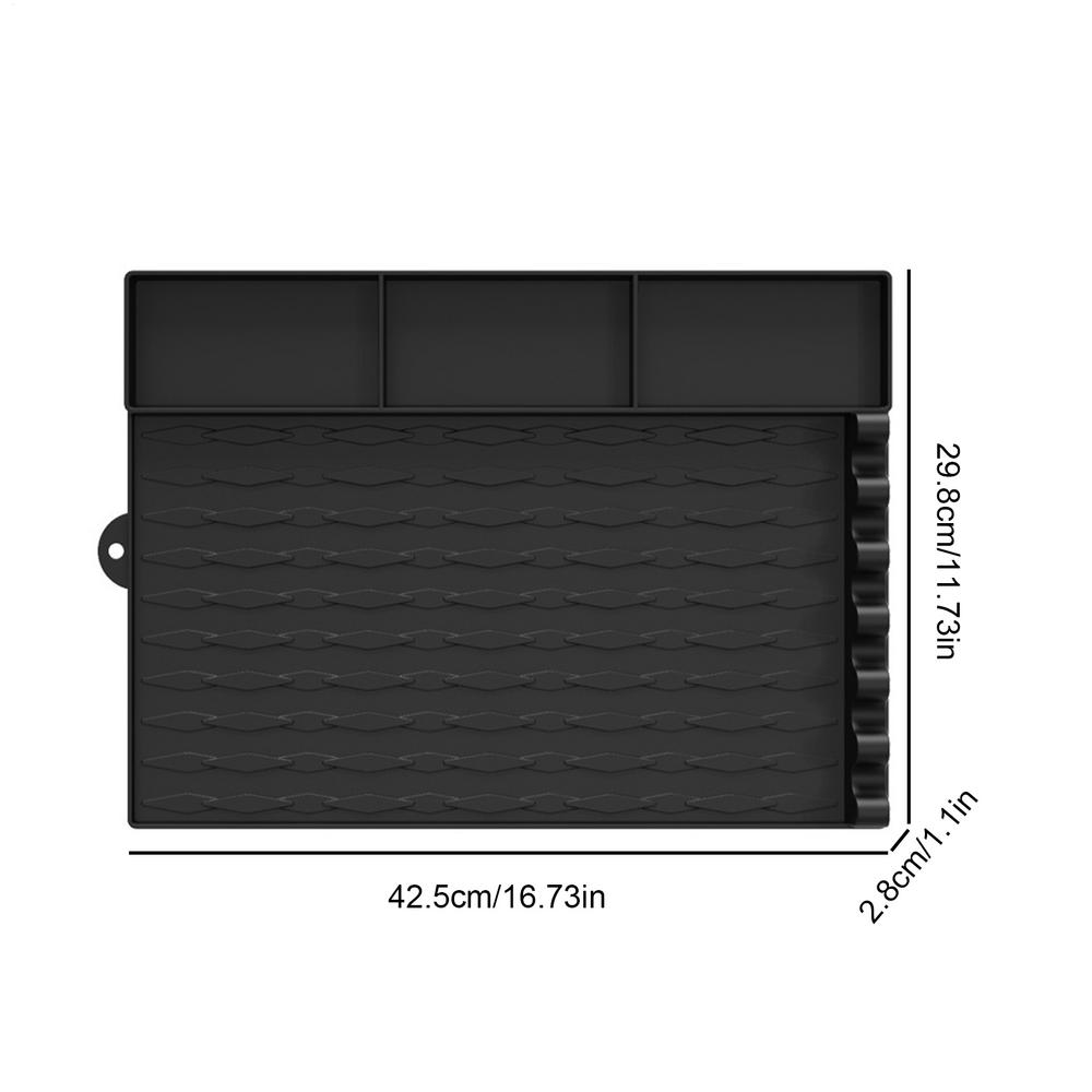 Silicone Grill Tool Mat Heat Resistant Grill Utensil Holder Heat Resistant Utensil Pad Washable For Barbecue Supplies