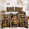 Three-Piece Sunflower Quilt Cover Digital Printing Kit Bedding