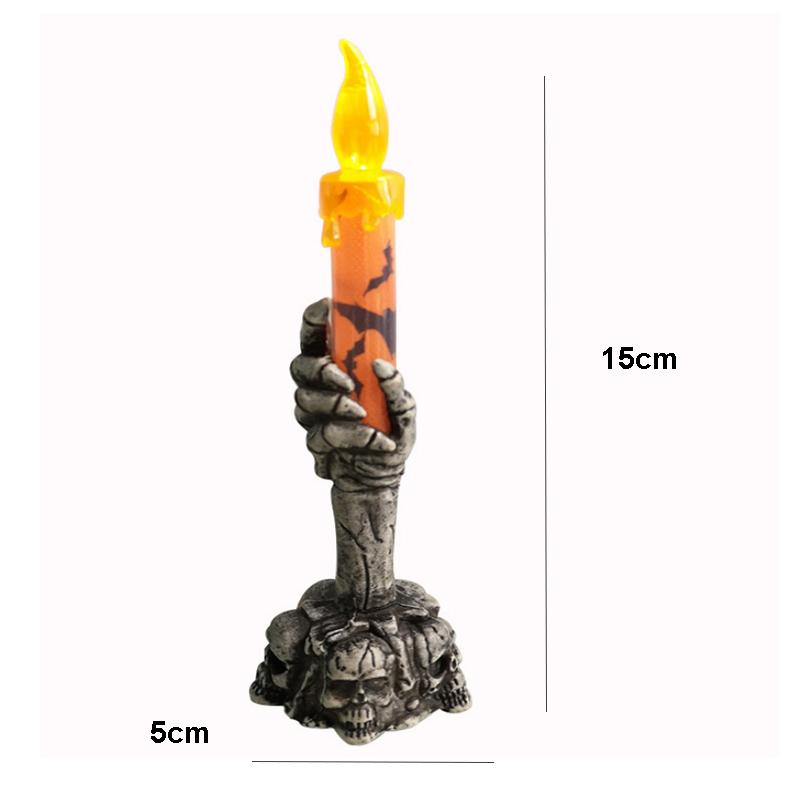 Halloween Decoration Ghost Festival Atmosphere Layout Props Plastic Ghost Hand Skeleton Light LED Luminous Candle Light