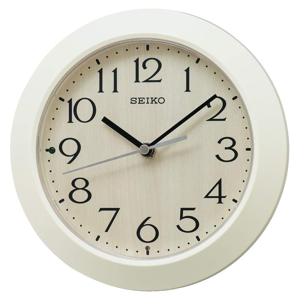 Seiko Clock Wall Clock/Desk Clock, Natural, Radio Controlled, Analog, Ivory, Body Size: Diameter 20.3 X 4.4 Cm, KX245A