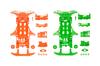 Tamiya Mini 4WD Limited Series VS Fluorescent Color Chassis Set 94839 (Orange/Green)