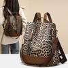 Fashionable Leopard Print Large Capacity Casual Travel Women's Backpack Anti-Theft Shoulder Bag Simple Design Cross-Border New M
