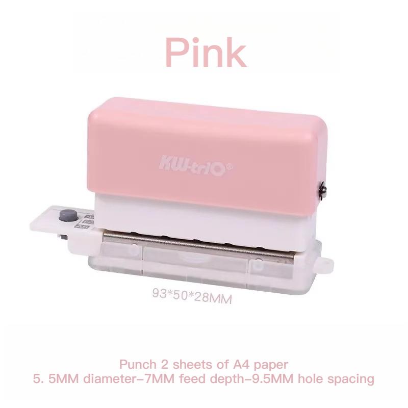 

KW-TRIO Mini Portable Multi-Color Punch Hole Binder Punch 6-Hole Punch Multi-Functional Study Organizer Hole Punch розовый