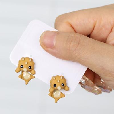 Birthday Gifts Metal Cartoon Animal Biting Stud Earrings Hippo Dog Whale Little Dog Earrings Dinosaur Bite Earring Girl